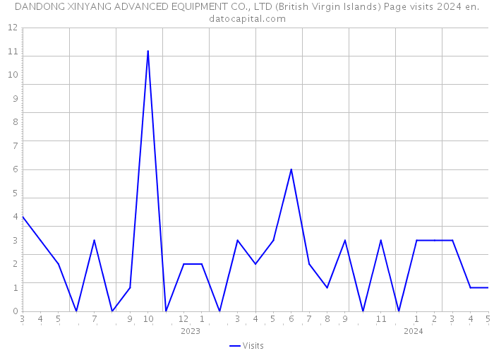 DANDONG XINYANG ADVANCED EQUIPMENT CO., LTD (British Virgin Islands) Page visits 2024 