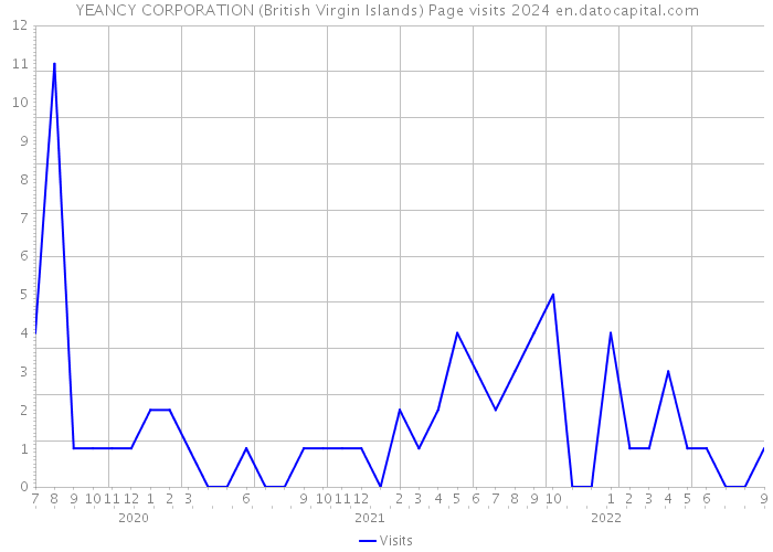 YEANCY CORPORATION (British Virgin Islands) Page visits 2024 