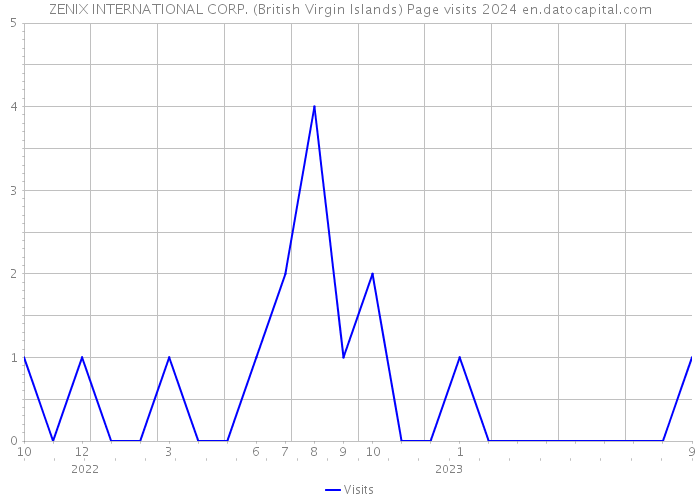 ZENIX INTERNATIONAL CORP. (British Virgin Islands) Page visits 2024 
