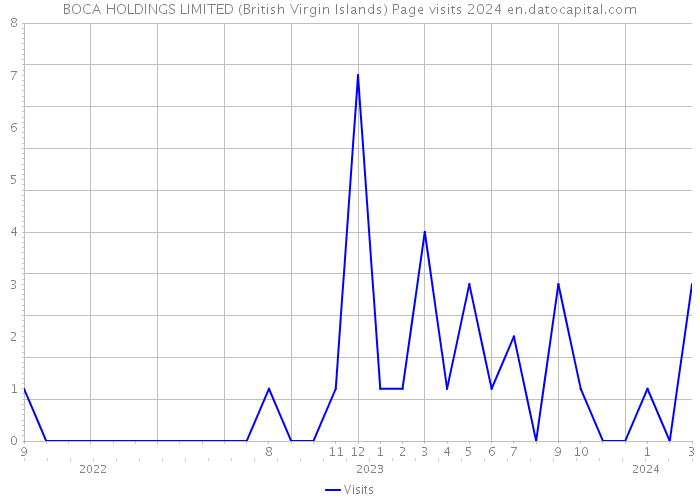 BOCA HOLDINGS LIMITED (British Virgin Islands) Page visits 2024 
