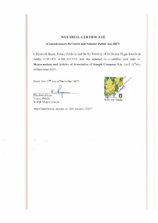 Notarial certificate of true copy (page 2)