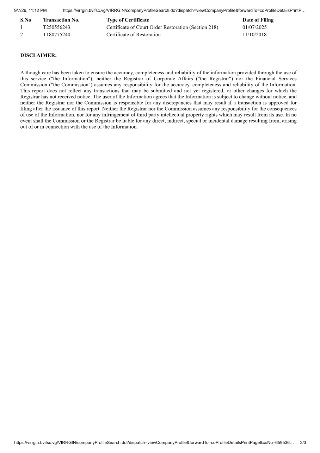 Certificates and disclaimer (page 3)