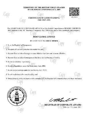 2017 Certificate of Good Standing (page 50)